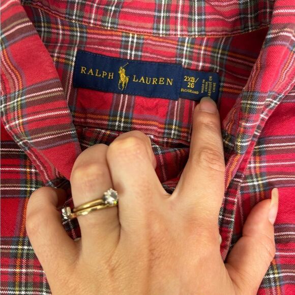 Ralph Lauren Long Sleeve Button Down Shirt Men’s Size 2XB Red - Picture 4 of 8
